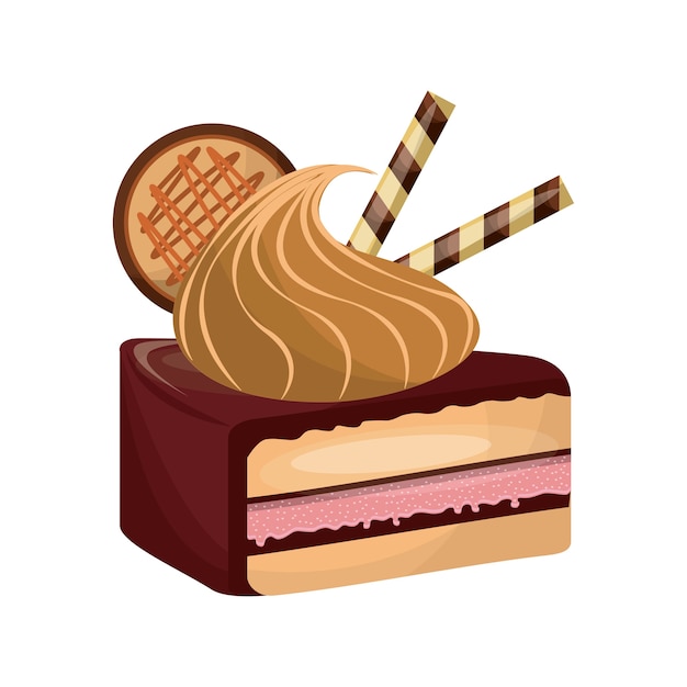 Cake icon. Bakery design. Vector graphic