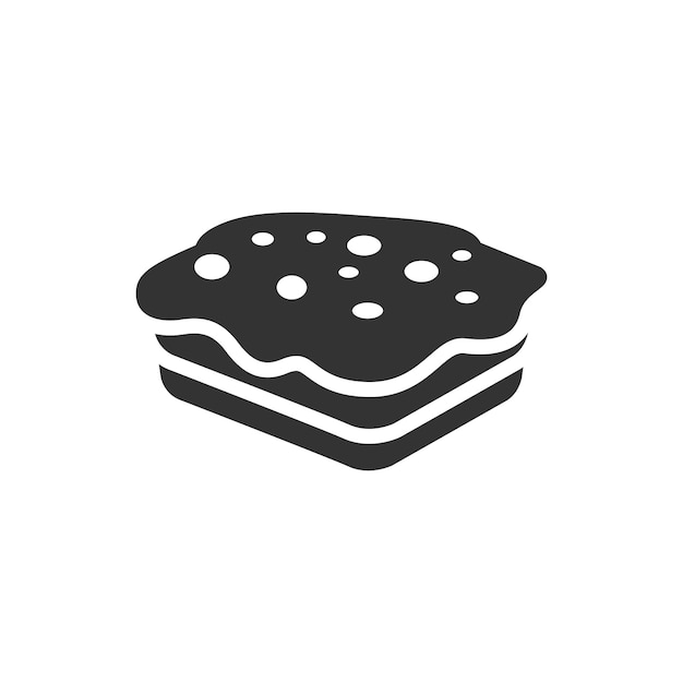 Cake icon in black and white