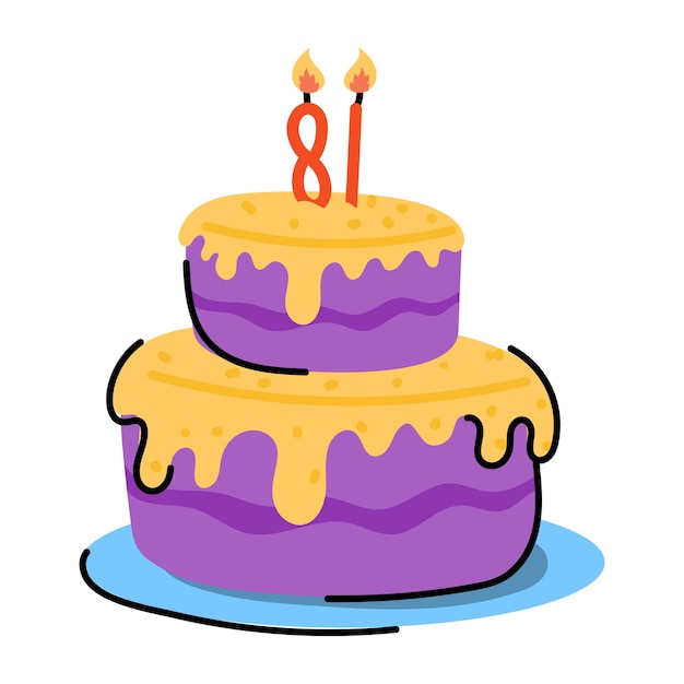 A cake icon in flat design