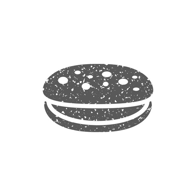 Vector cake icon in grunge texture vector illustration