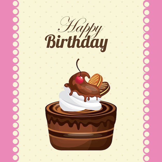 Cake icon. Happy Birthday design. Vector graphic.