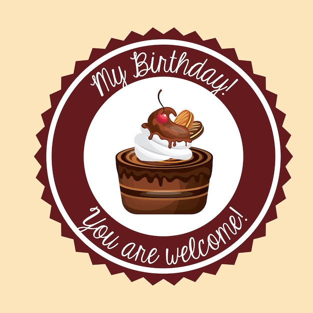 Cake icon. happy birthday design. vector graphic.