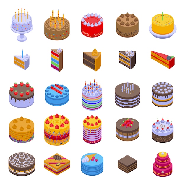 Cake icons set.