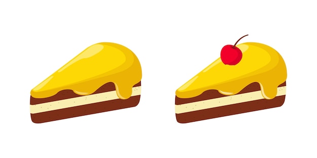 チーズをトッピングしたケーキ イラスト デザイン