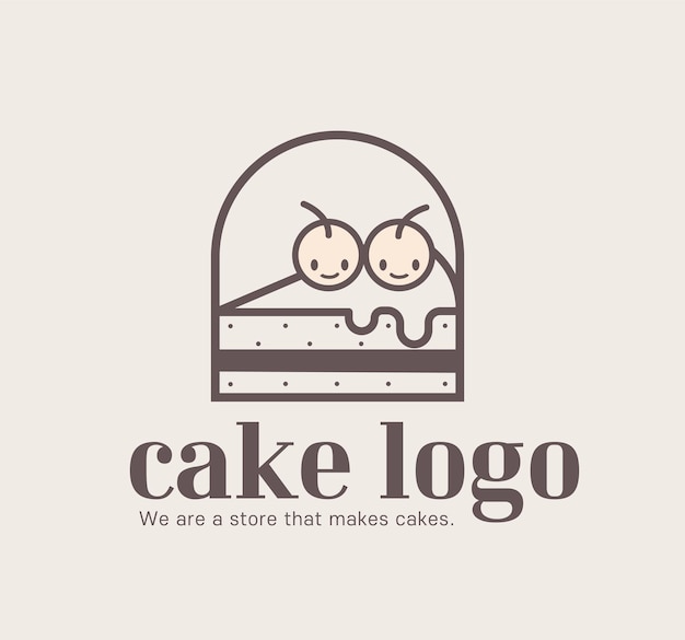 cake logo cherry logo dessert logo