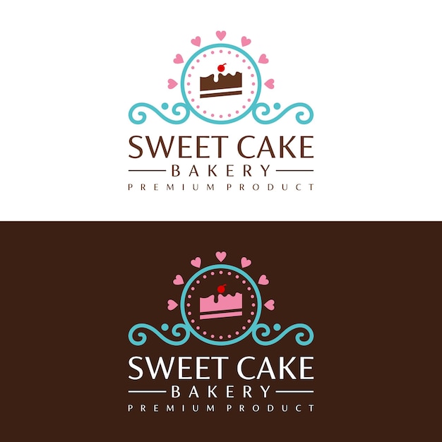 Vector cake logo design template download