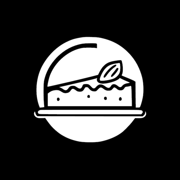 Torta minimalista e semplice silhouette illustrazione vettoriale