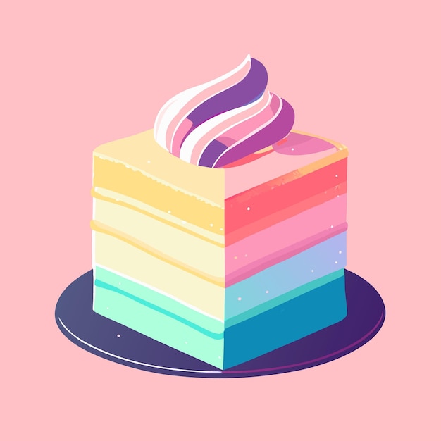 Vector cake pastel vector illustration flat