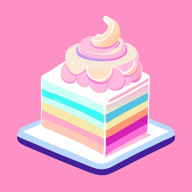 cake pastel vector illustration flat