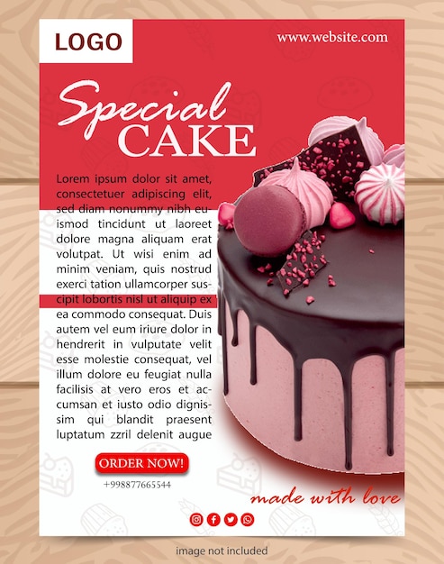 cake poster banner simple design for social media