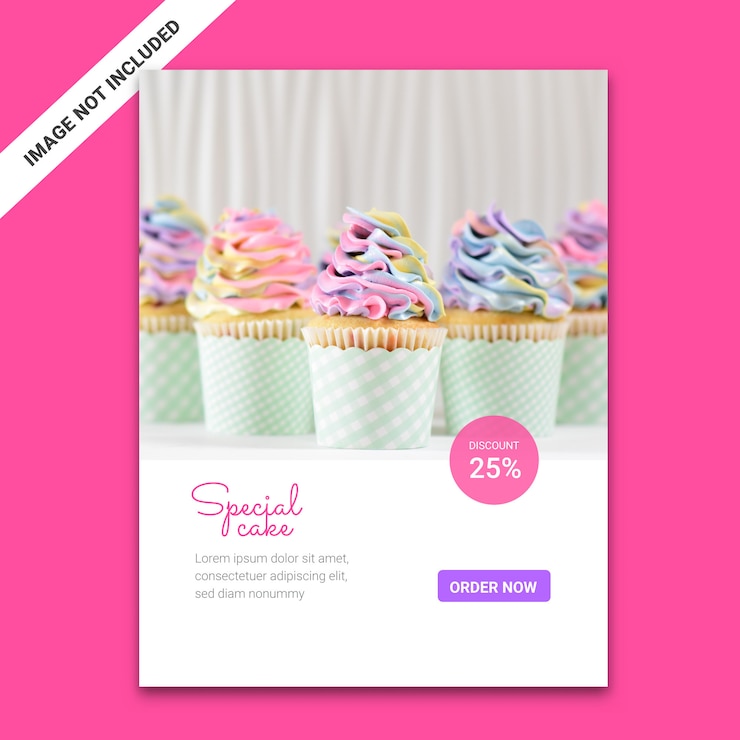 Vector cake poster template