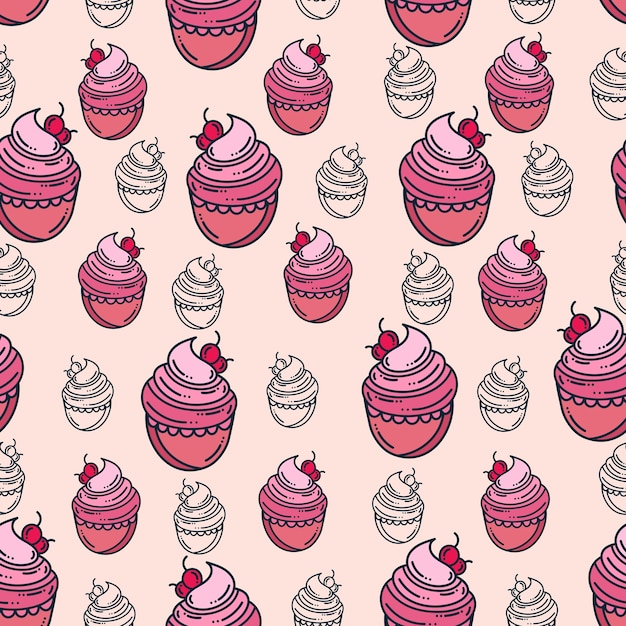 Cake seamless pattern