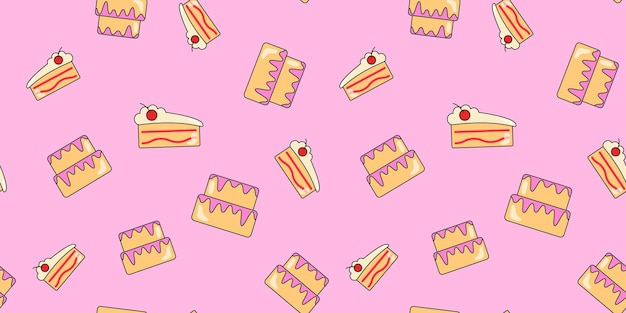 Cake seamless pattern