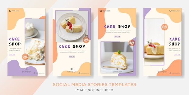 Cake shop banner collection stories template post