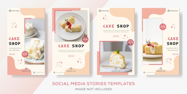 Cake shop business banner collection stories template post.