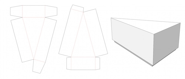 Modello tagliato della scatola della fetta della torta