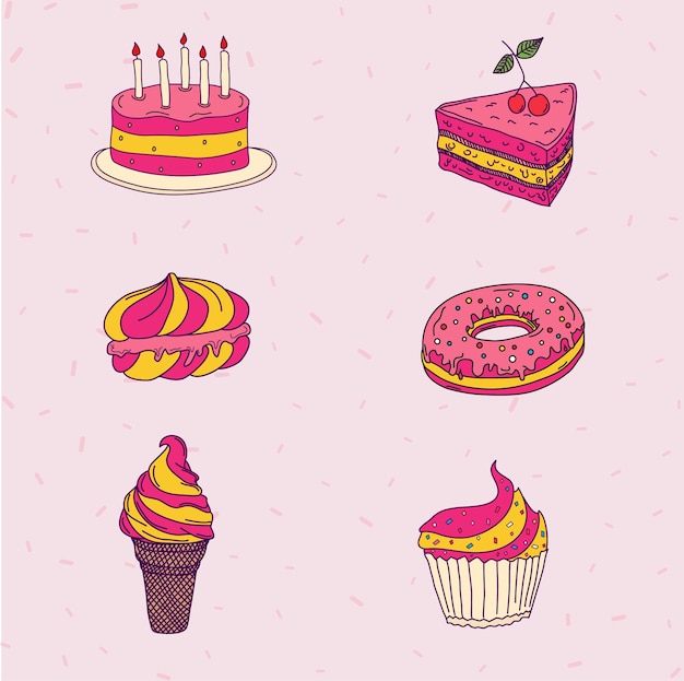 Vector cake sweet illustration