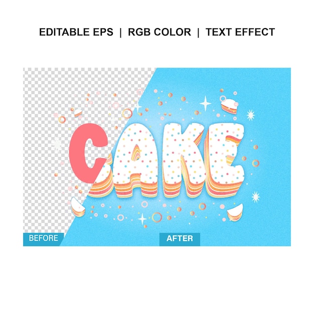 Cake Text Effect Illustrator