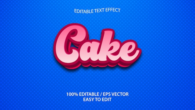 Cake text effect premium vector