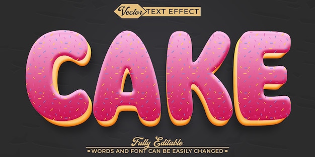 Vector cake vector editable text effect template