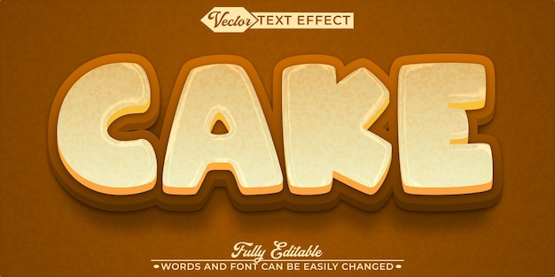 Vector cake vector editable text effect template