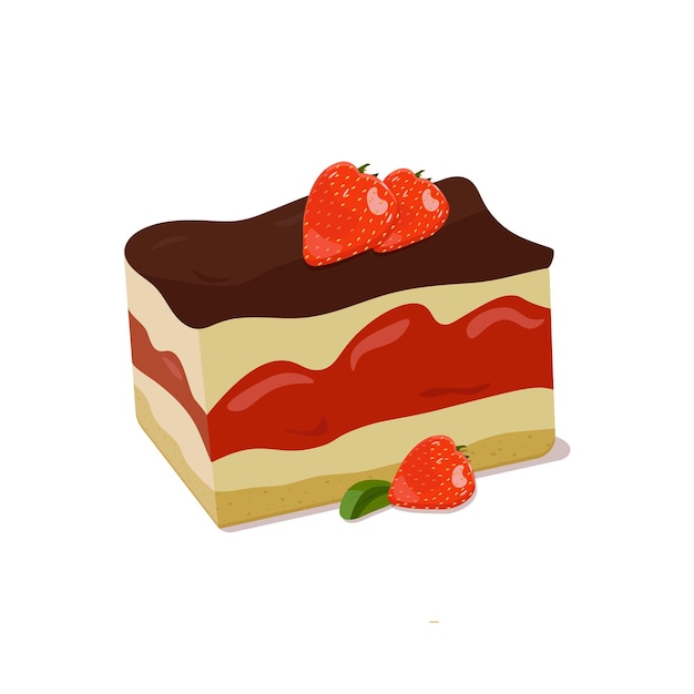 a cake with chocolate and strawberry tiramisu