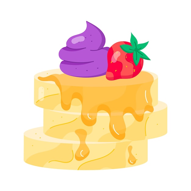 그 위 에 딸기 와 딸기 가 있는 케이크