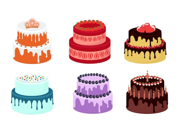 Vector cakes collection