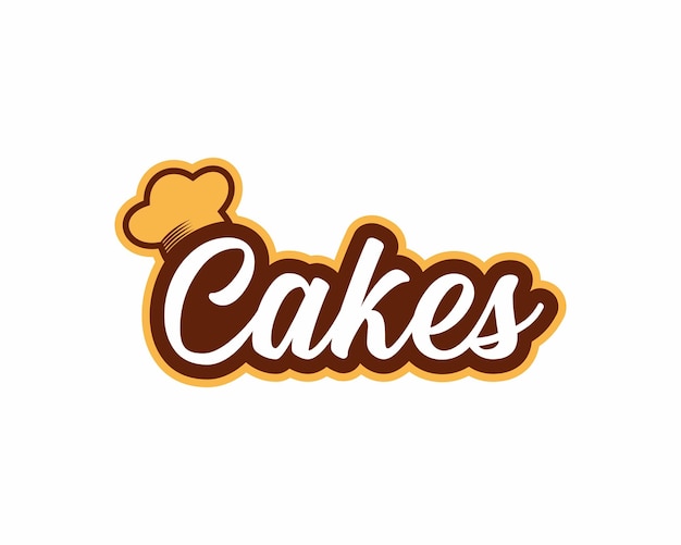 Cakes lettering and calligraphy logo design