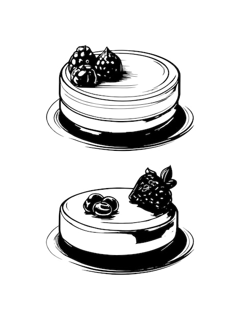 Vector cakes related icons thin vector icon set black and white kit