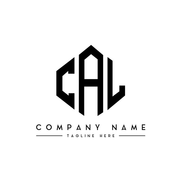 Cal letter logo design with polygon shape cal polygon and cube shape logo design cal hexagon vector logo template white and black colors cal monogram business and real estate logo