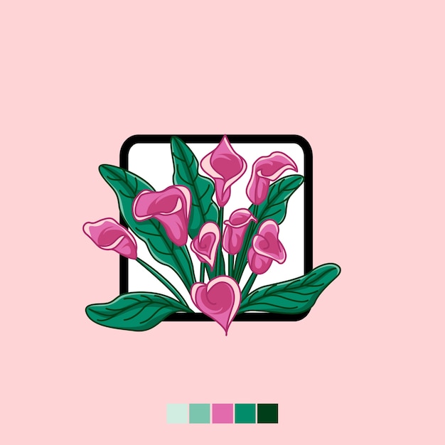 Vector cala lily flower pink