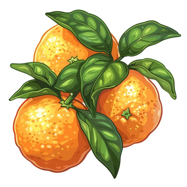 Вектор Икона мультфильма calamondin flat colors изолирована на прозрачном фоне