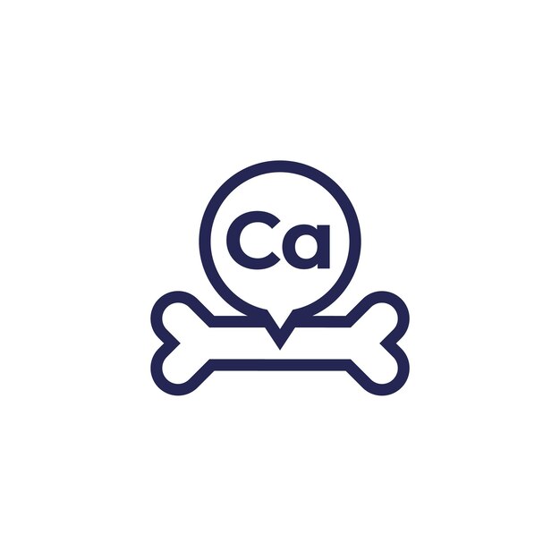 Calcium for bones icon on white