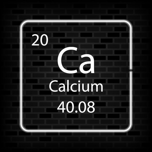 Кальций неоновый символ Химический элемент периодической таблицы Векторная иллюстрация