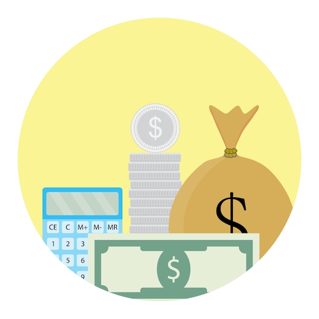 Vector calculate money icon