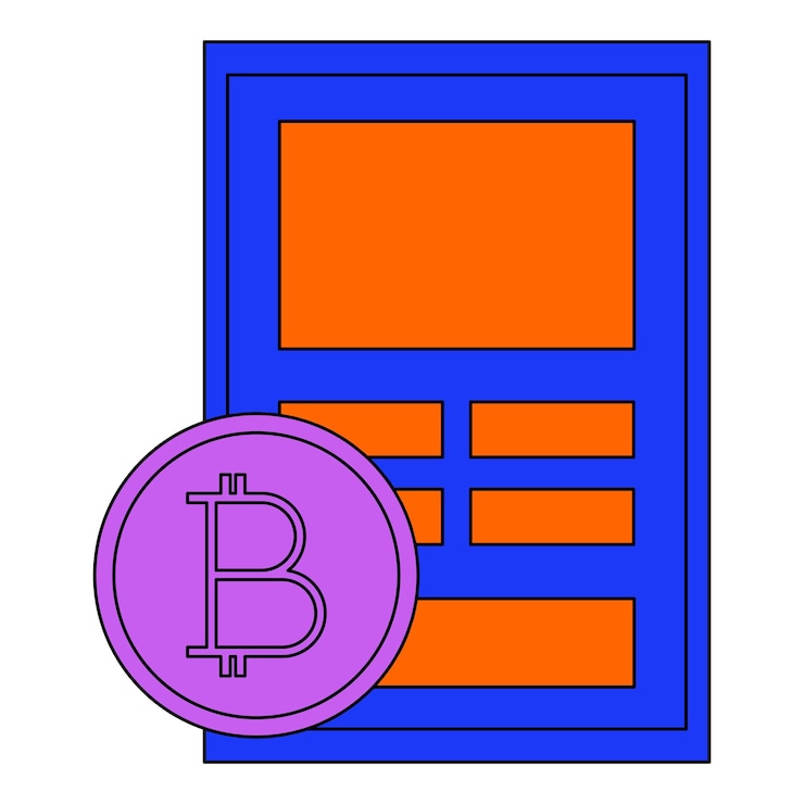 Vector calculating cryptocurrency bitcoin vector symbol