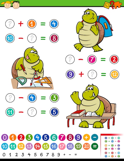 calculating game cartoon illustration