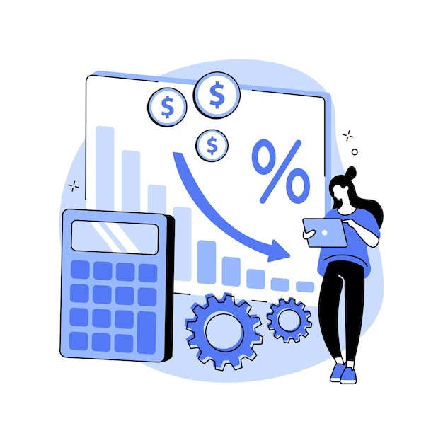 Calculating loss abstract concept vector illustration