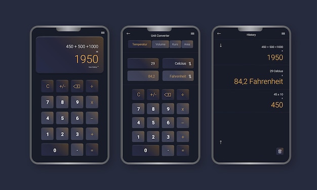 Calculator app mobile template