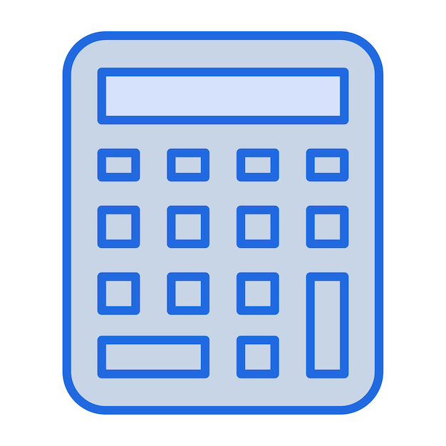 Calculator blauwe toon illustratie.