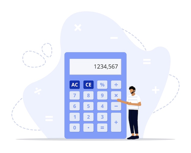 Vector calculator concept illustration