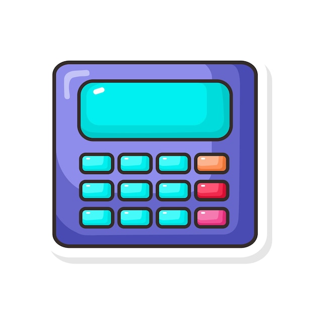 Calculator doodle illustration hand draw style