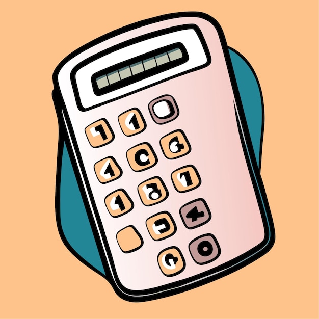 Calculator doodle vector illustration