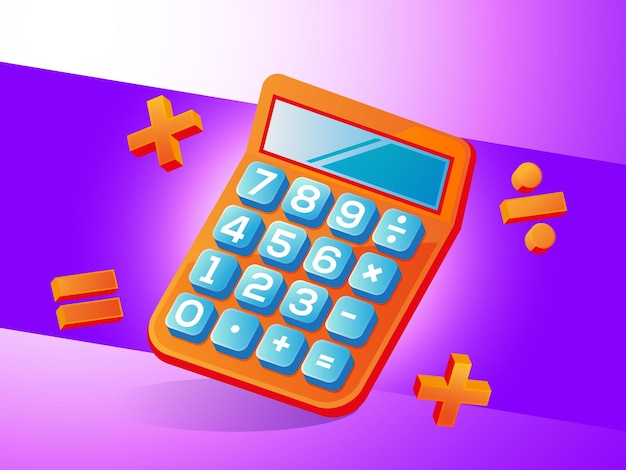 Vector calculator financial accounting concept