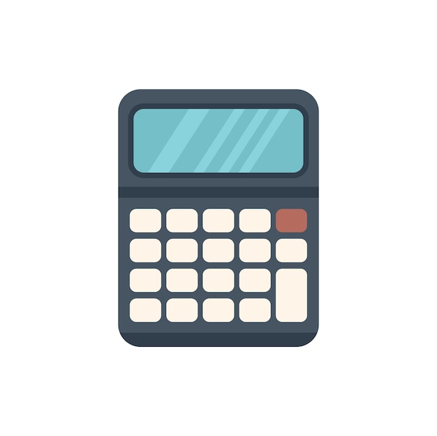 Icona della guida della calcolatrice vettore piatto servizio ufficio lavoro online isolato