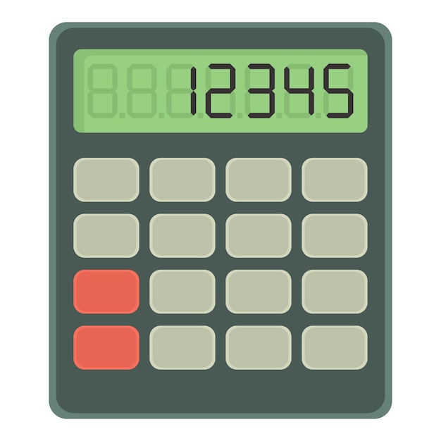 Vettore illustrazione del fumetto dell'icona della calcolatrice dell'icona di vettore della calcolatrice per il web