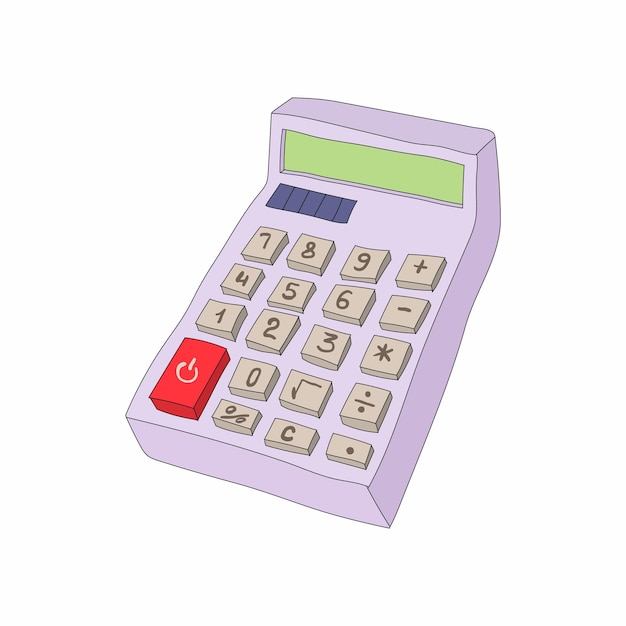 Calculator icon in cartoon style on a white background