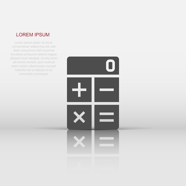 Calculator icon in flat style Calculate vector illustration on white isolated background Calculation business concept