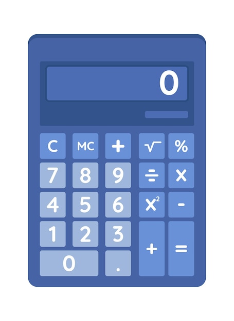 Калькулятор полу-плоский цветной векторный объект